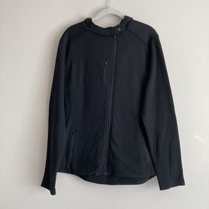 Kuhl Womens Black Full Zip Hoodie Jacket Size XL Fleece Lined Pockets Minimalist